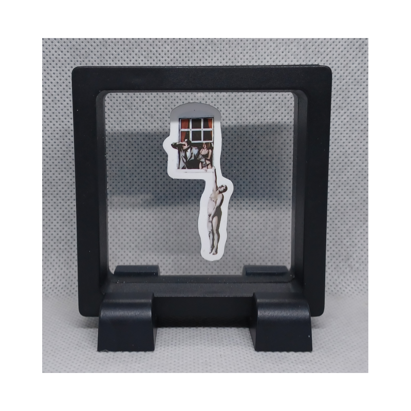 Hangman - Vierkante Zwarte Display 7x7 met Banksy sticker