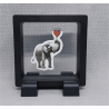 Olifant Hart - Vierkante Zwarte Display 7x7 met Banksy sticker