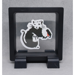 Rat Kat - Vierkante Zwarte Display 7x7 met Banksy sticker