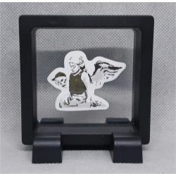 Engel Des Doods - Vierkante Zwarte Display 7x7 met Banksy sticker