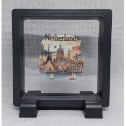 Netherlands - Vierkante Zwarte Display 9x9 met landen sticker