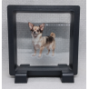 Kleine Chihuahua - Vierkante Zwarte Display 9x9 met honden sticker