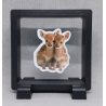 Herten - Vierkante Zwarte Display 9x9 met duo dieren sticker