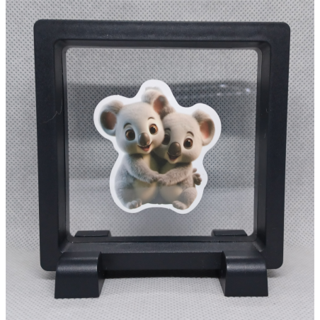 koala beren - Vierkante Zwarte Display 9x9 met duo dieren sticker