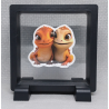 Reptielen - Vierkante Zwarte Display 9x9 met duo dieren sticker