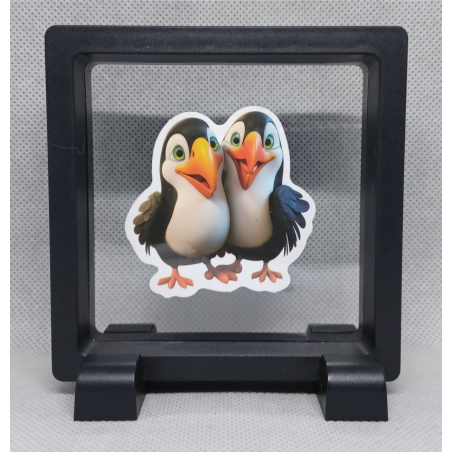 Dodo Vogels - Vierkante Zwarte Display 9x9 met duo dieren sticker