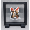 Vogels rode kuif - Vierkante Zwarte Display 9x9 met duo dieren sticker