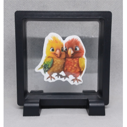 Pietjes - Vierkante Zwarte Display 9x9 met duo dieren sticker