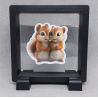 Eekhoorns - Vierkante Zwarte Display 9x9 met duo dieren sticker