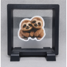 Luiaards - Vierkante Zwarte Display 9x9 met duo dieren sticker