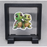 Schildpadden - Vierkante Zwarte Display 9x9 met duo dieren sticker