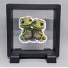 Kikkers - Vierkante Zwarte Display 9x9 met duo dieren sticker