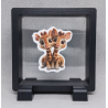 Giraffen - Vierkante Zwarte Display 9x9 met duo dieren sticker