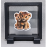 Leeuwen - Vierkante Zwarte Display 9x9 met duo dieren sticker