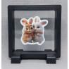 Konijntjes - Vierkante Zwarte Display 9x9 met duo dieren sticker