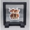 Koeien - Vierkante Zwarte Display 9x9 met duo dieren sticker