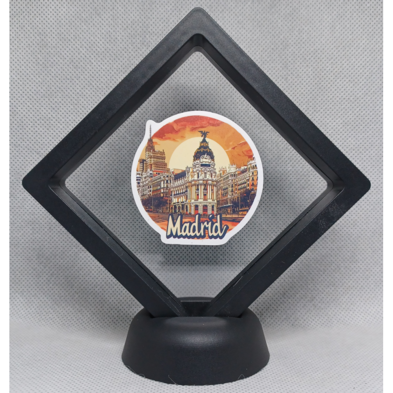 Madrid - Zwarte Display 9x9 met steden sticker