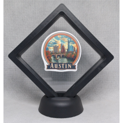 Austin - Zwarte Display 9x9 met steden sticker