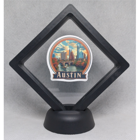 Austin - Zwarte Display 9x9 met steden sticker