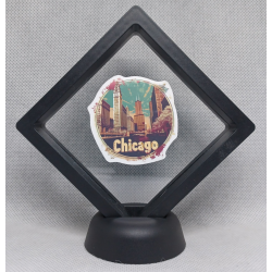 Chicago Skycrapers - Zwarte Display 9x9 met steden sticker