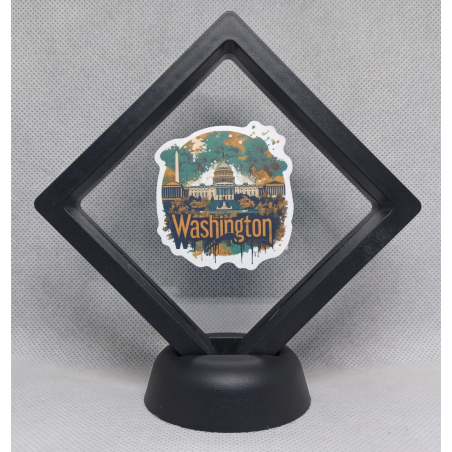 Washington - Zwarte Display 9x9 met steden sticker