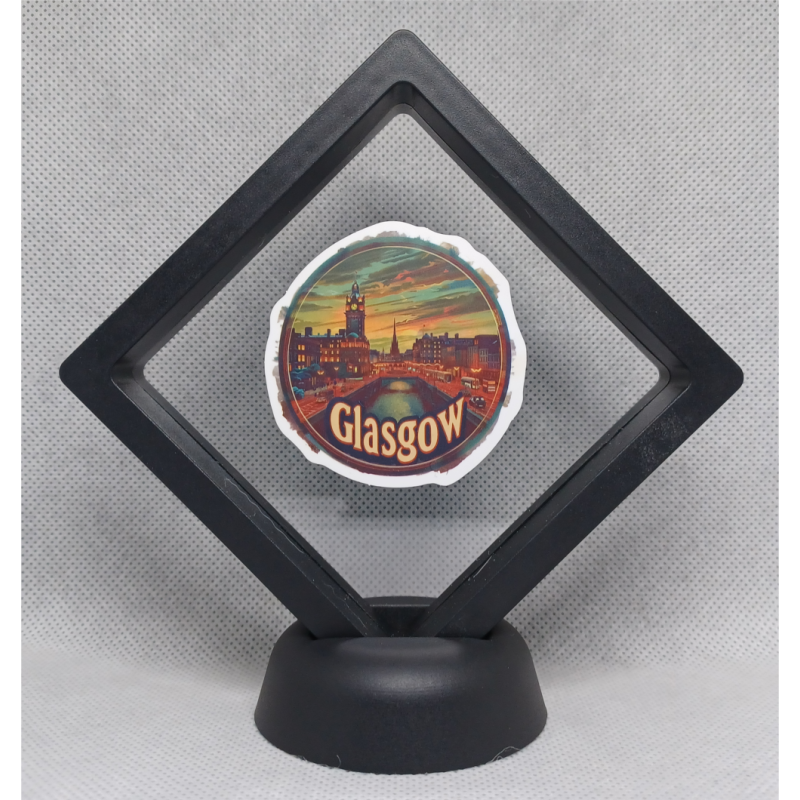 Glasgow - Zwarte Display 9x9 met steden sticker