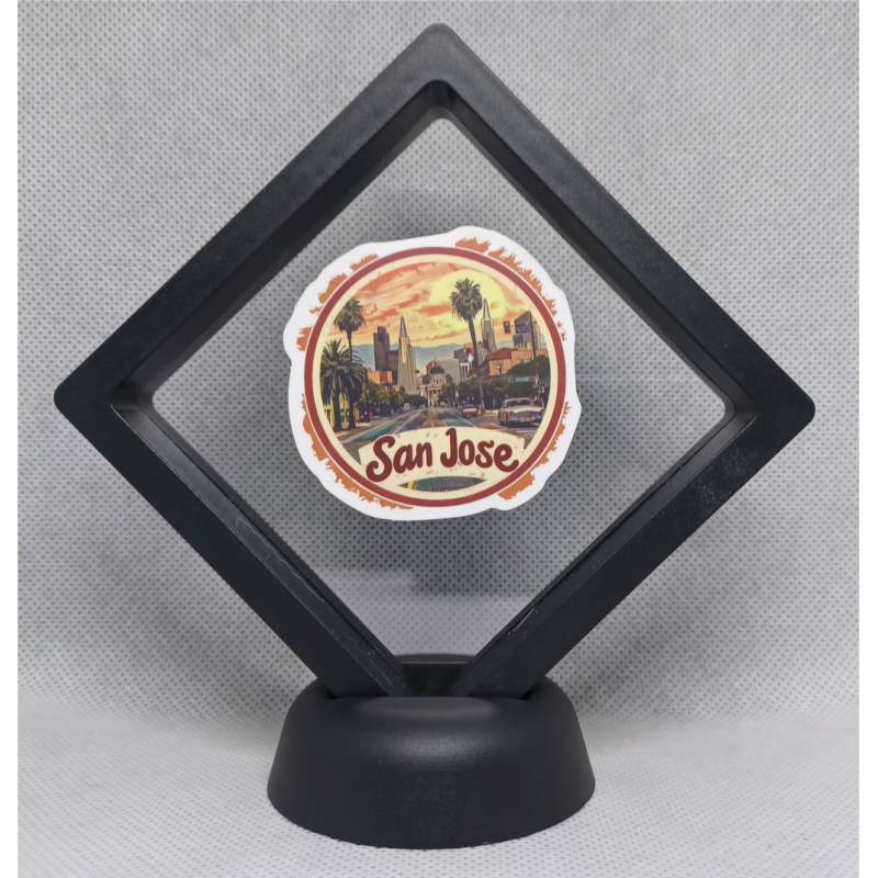 San Jose - Zwarte Display 9x9 met steden sticker