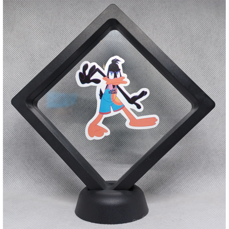 Daffy Duck De Hand - Zwarte Display 11x11 met Space Jam sticker