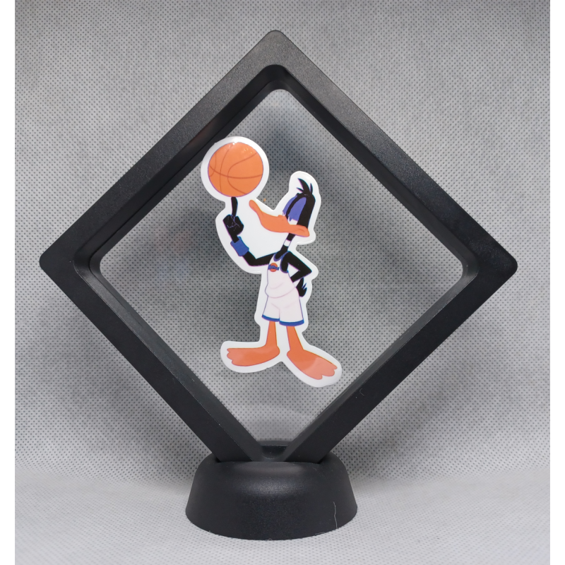 Daffy Duck Spin Bal - Zwarte Display 11x11 met Space Jam sticker