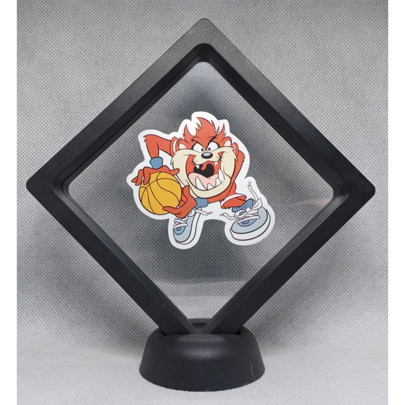 The Tasmanian Devil - Zwarte Display 11x11 met Space Jam sticker