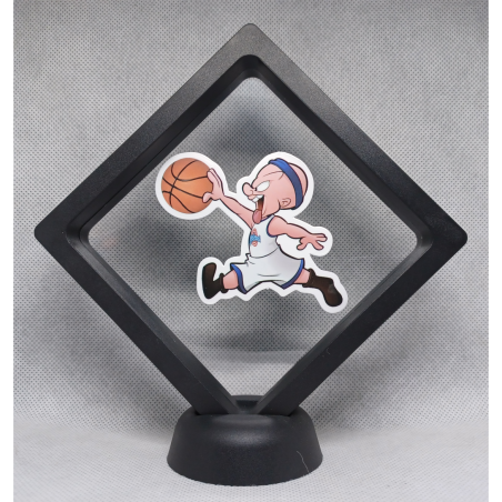 Elmer Fudd Basketbal - Zwarte Display 11x11 met Space Jam sticker