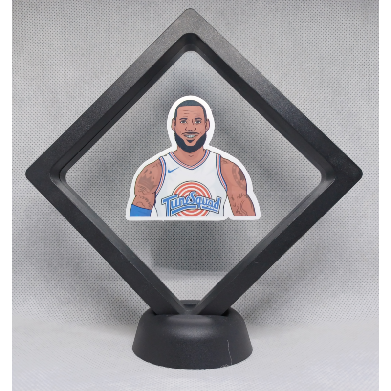 Lebron James Tune Squad - Zwarte Display 11x11 met Space Jam sticker