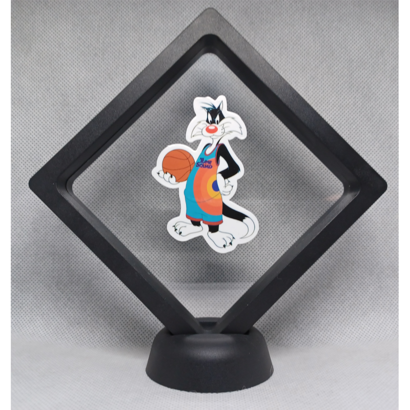 Sylvester Basketbal - Zwarte Display 11x11 met Space Jam sticker