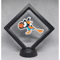 Daffy Duck Basketbal - Zwarte Display 11x11 met Space Jam sticker