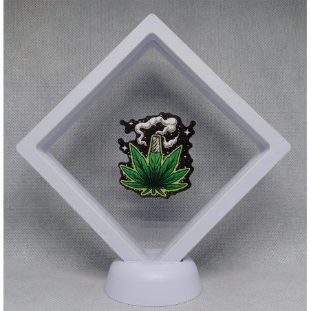 Spacy Weedblad - Witte Display 11x11 met Smokers sticker