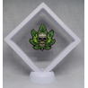 Cannabisblad Schedel - Witte Display 11x11 met Smokers sticker