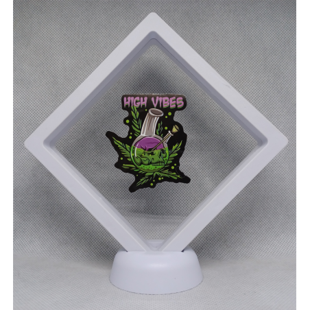 High Vibes Waterpijp - Witte Display 11x11 met Smokers sticker