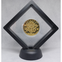 Kopie van Munten Display 9x9 - Feng Shui Draak - Chinese Tekens - Goud