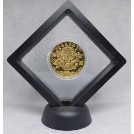 Kopie van Munten Display 9x9 - Feng Shui Draak - Chinese Tekens - Goud