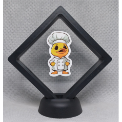 Chef Kok Eend - Zwarte Display 9x9 met badeend sticker