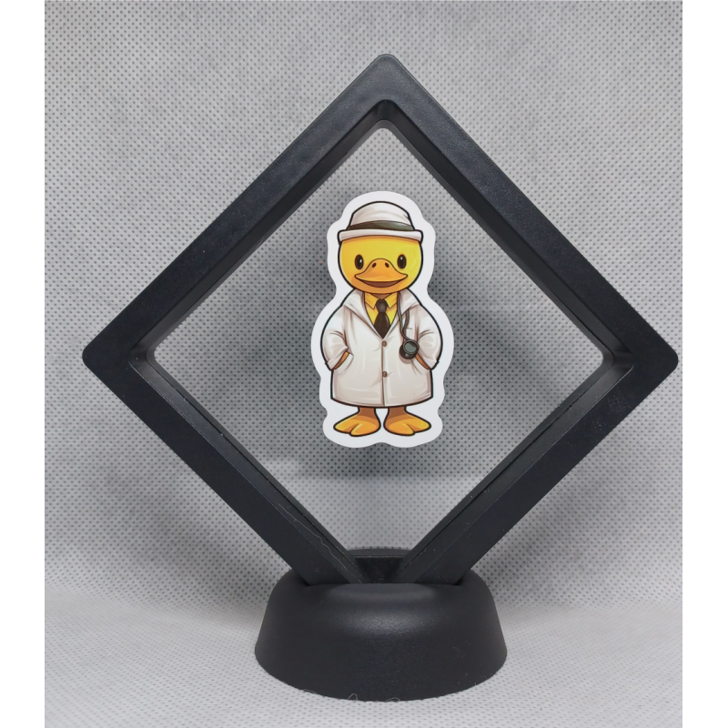 Dokter Eend - Zwarte Display 9x9 met badeend sticker