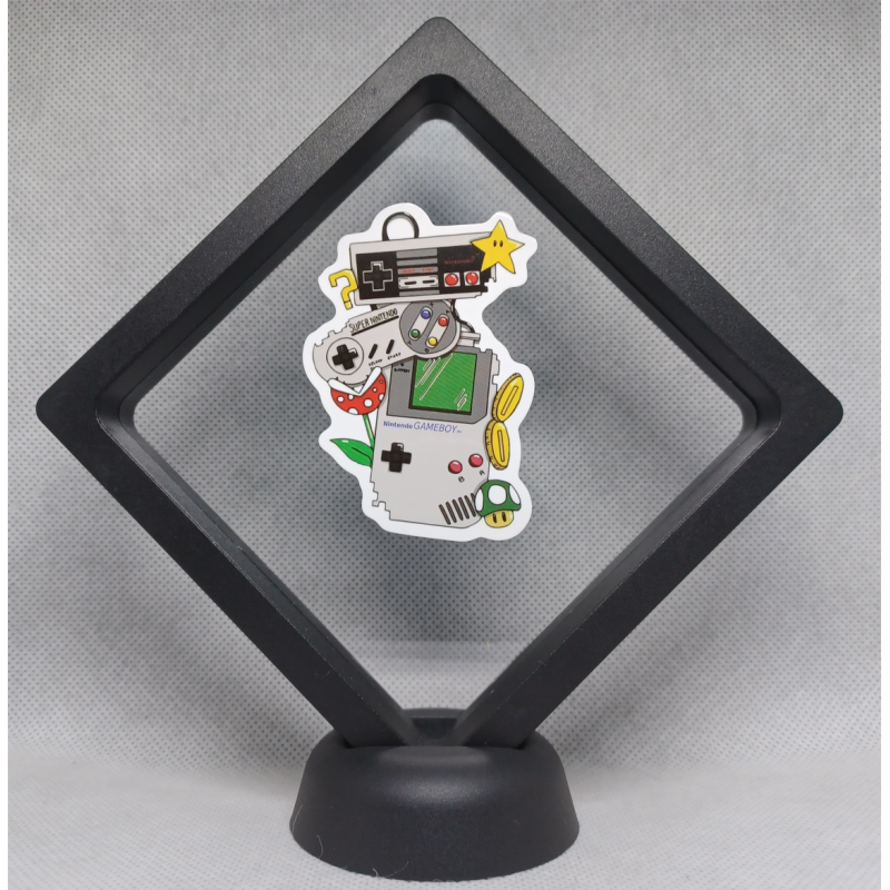 Nintendo Collectie  - Zwarte Display 11x11 met gamers sticker