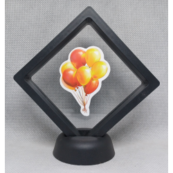 Rode Gele Ballonnen - Zwarte Display 9x9 met ballonnen sticker