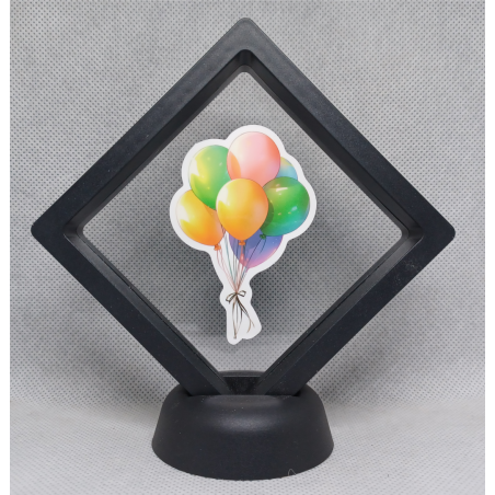 Gekleurde Ballonnen - Zwarte Display 9x9 met ballonnen sticker