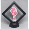 Roze met stippen - Zwarte Display 9x9 met ballonnen sticker