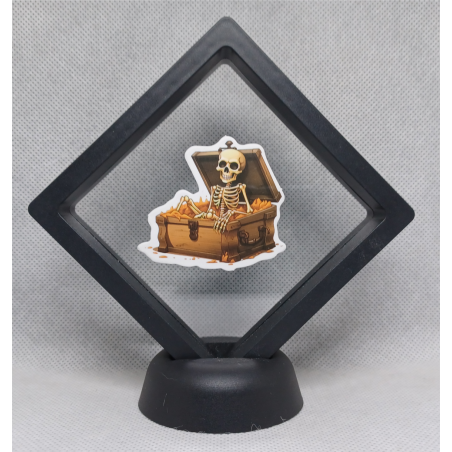 Box Skelet - Zwarte Display 9x9 met Skeletten sticker