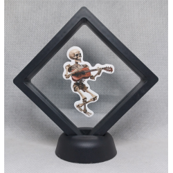 Gitaar Skelet - Zwarte Display 9x9 met Skeletten sticker