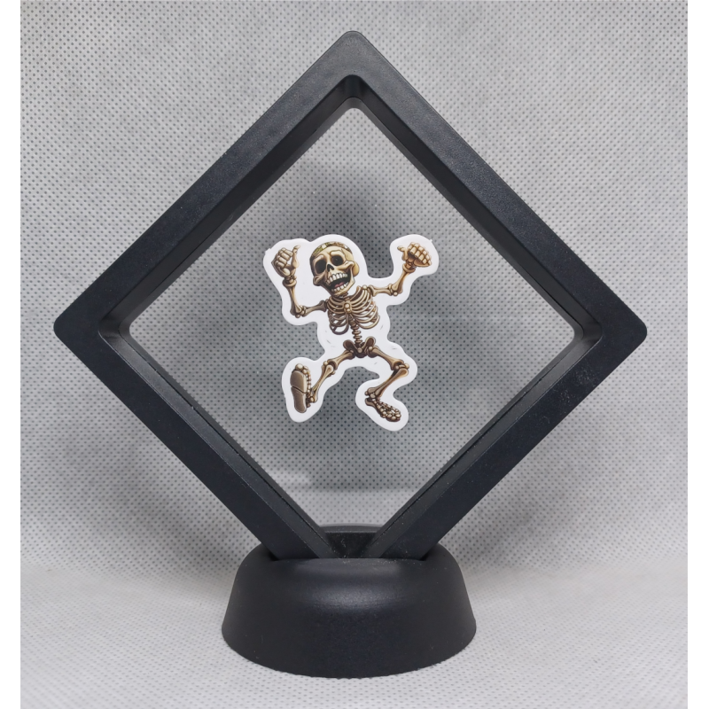 Skelet Duim Omhoog - Zwarte Display 9x9 met Skeletten sticker