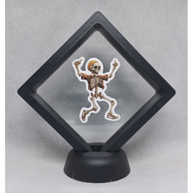 Skelet Mutsie - Zwarte Display 9x9 met Skeletten sticker