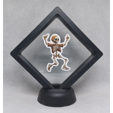 Skelet Mutsie - Zwarte Display 9x9 met Skeletten sticker